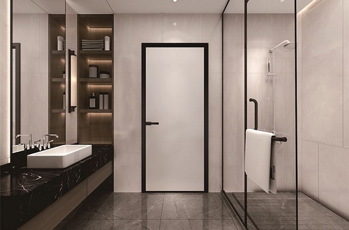 Slim Line Aluminum Bathroom Door, GDM55A